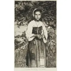 William Lee Hankey, MARIE OF THE FIELDS, 1919, Drypoint etching