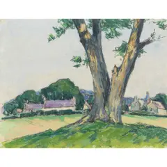 Ernest Archibald Taylor, THE EDGE OF TOWN - KIRKCUDBRIGHT, Mixed media