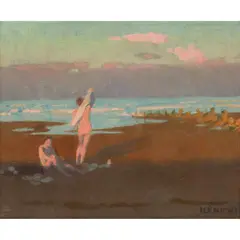 Harold Knight, THE BATHERS, oil on canvas