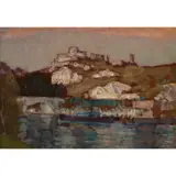 Harold Speed, STUDY FOR CHATEAU GAILLARD, NORMANDY, oil on panel
