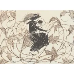 THE READER by Annie French, pen and ink, sold Apr 2022