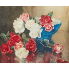 Katherine Cameron, FLORAL STILL LIFE, graphite and watercolour
