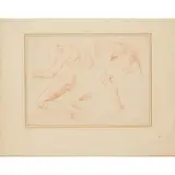 George Frederic Watts, STUDIES OF THE MALE NUDE, red chalk on paper, unsigned