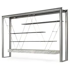 'BERIONE' BOOKCASE, DESIGNED 1988 by Andrea Branzi, steel and marble, sold Oct 2021