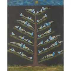 Scottish Wilson, BIRDS IN A TREE SW44, CIRCA 1958, ink and crayon, unsigned