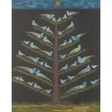 Scottish Wilson, BIRDS IN A TREE SW44, CIRCA 1958, ink and crayon, unsigned