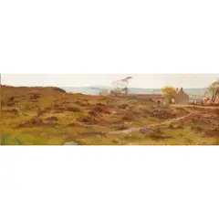 George Heming Mason, A DERBYSHIRE FARM, oil on paper laid down on board