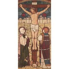 Henry Holiday, THE CRUCIFIXION (DESIGN FOR STAINED GLASS), 1866, pencil and watercolour on buff paper
