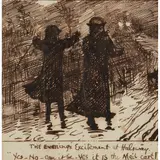 Frederick Walker, THE EVENING MAIL, HALSWAY COURT, pen and black ink
