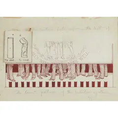 Henry Holiday, THE LOWEST FEATURE OF THE TABULAR SYSTEM, pencil, pen and ink