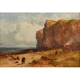 Edmund Thornton Crawford, CLIFFS, AUCHMITHIE, oil on board