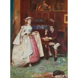 George John Pinwell, PEG WOFFINGTON BEFORE MANAGER RICH, pencil, watercolour and bodycolour with scratching out