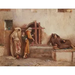 George John Pinwell, THE PRISON HOLE, TANGIER, ’ pencil and watercolour, heightened with white and with scratching out
