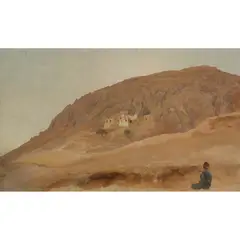 Lord Frederic Leighton, VIEW OF MAQAM AL-ARBA'IN, MOUNT QASIOUN, DAMASCUS, Oil on canvas