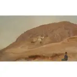 Lord Frederic Leighton, VIEW OF MAQAM AL-ARBA'IN, MOUNT QASIOUN, DAMASCUS, Oil on canvas