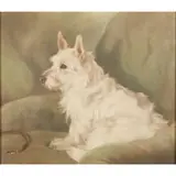 THE FAVOURITE SCOTTIE by Laelia Armine Cockburn, oil on canvas, sold Oct 2021