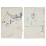 THE DOVECOT by Jessie M. King, watercolour, 24cm x 19cm, sold Apr 2021