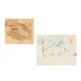 THE BRIDGE by Jessie M. King, watercolour, unsigned 18.5cm x 21cm, sold Apr 2021