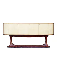 Osvaldo Borsani, SIDE CABINET, CIRCA 1940-45, parchment with maple interior and marble