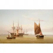 Henry Redmore, Harbor Scene, Oil on canvas