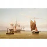 Henry Redmore, Harbor Scene, Oil on canvas