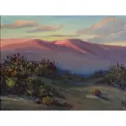 Mary Maison, Sunset, Oil on masonite