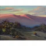 Mary Maison, Sunset, Oil on masonite