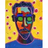 Dan May, Portrait, Oil on paper