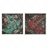 Tiefend Jiang, Red Horse and Green Horse, Serigraph