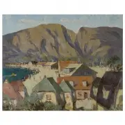 Fred Korburg, Svaneke Harbor, Oil on board