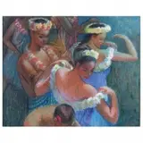 Elizabeth McNaughton, Tahitian Dancers, Mixed media