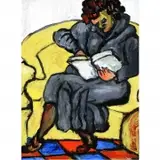 Sasha Moldovan, Figure Reading, Oil on canvas