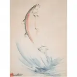 Chiura Obata, Jumping Fish, Watercolor on paper