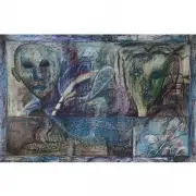 M. Sivanesan, Two Heads and Bird, Mixed media