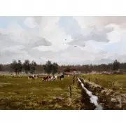 Bert V.D. Heijden, Peaceful Meadow, Oil on panel