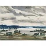 Dean Fausett, Stormy Landscape, Watercolor
