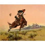 George Phippen, A Tense Moment, Oil on canvas