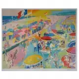 La Plage a Deauville by LeRoy Neiman, Serigraph, sold Nov 2019