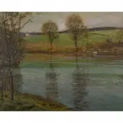 Chauncey Foster Ryder, The Mill Pond, Oil on canvas