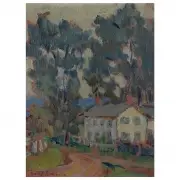 Ruth Anderson, Country Lane, Oil on panel