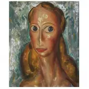 Alfred Maurer, Portrait of a Woman, Mixed media on board