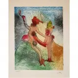 Roberto Matta, Couple Dancing, Aquatint