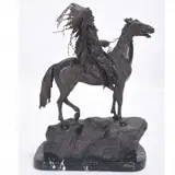 Carl Kauba, Indian Chief on Horseback, Bronze