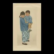 Elizabeth Keith, Portrait of two Children, Color etching