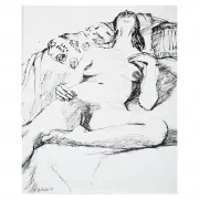 Elmer Bischoff, Untitled Reclining Nude, Ink