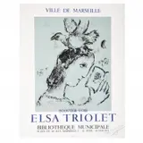 Elsa Triolet by Marc Chagall, Color lithograph, sold Jan 2020