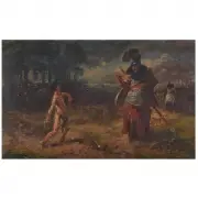 Anton Hoffmann, David and Goliath, Oil on canvas