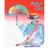 Peter Max, Man with Umbrella