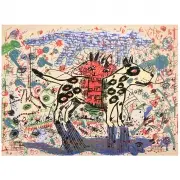 The Dog by Roy De Forest, Color lithograph, sold Feb 2020