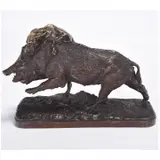 Isidore Bonheur, Hound attacking a Boar, Bronze